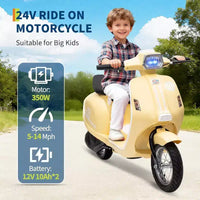 Acekool Trottinette électrique moto 24 V pour enfants, moto à 2 roues avec siège, 350 W, jusqu'à 22,5 km/h, pour les 8-14 ans