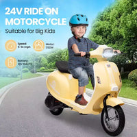 Acekool Trottinette électrique moto 24 V pour enfants, moto à 2 roues avec siège, 350 W, jusqu'à 22,5 km/h, pour les 8-14 ans