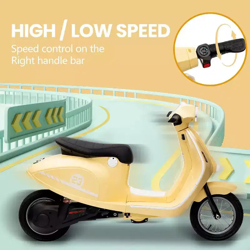 Acekool Trottinette électrique moto 24 V pour enfants, moto à 2 roues avec siège, 350 W, jusqu'à 22,5 km/h, pour les 8-14 ans