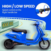 Acekool Trottinette électrique moto 24 V pour enfants, moto à 2 roues avec siège, 350 W, jusqu'à 22,5 km/h, pour les 8-14 ans
