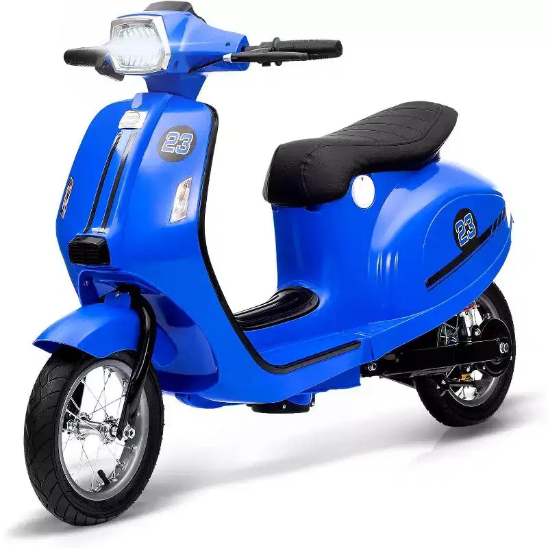 Acekool Trottinette électrique moto 24 V pour enfants, moto à 2 roues avec siège, 350 W, jusqu'à 22,5 km/h, pour les 8-14 ans