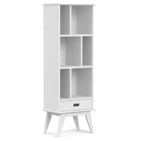 Bibliothèque et meuble de rangement moderne du milieu du siècle en BOIS MASSIF Tierney, 64 po x 22 po
