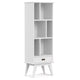 Bibliothèque et meuble de rangement moderne du milieu du siècle en BOIS MASSIF Tierney, 64 po x 22 po