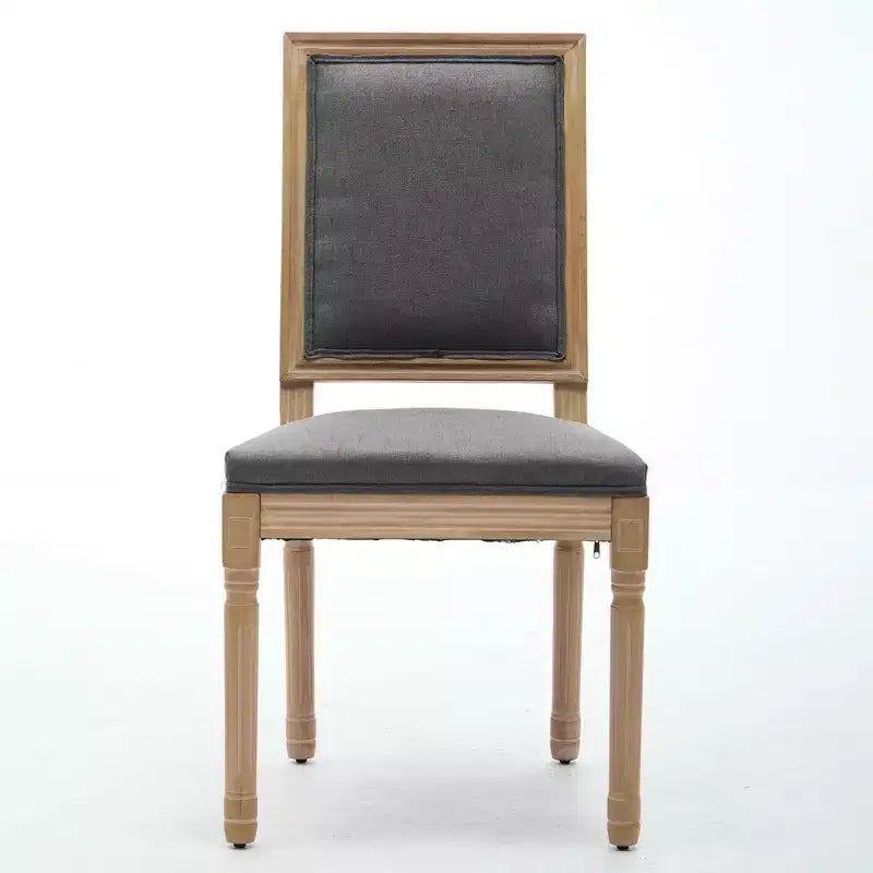 Lot de 2 chaises de salle à manger rembourrées à dossier carré Homy Casa avec cadre en bois massif