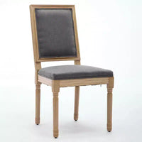 Lot de 2 chaises de salle à manger rembourrées à dossier carré Homy Casa avec cadre en bois massif