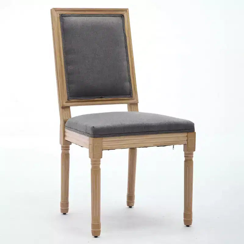 Lot de 2 chaises de salle à manger rembourrées à dossier carré Homy Casa avec cadre en bois massif