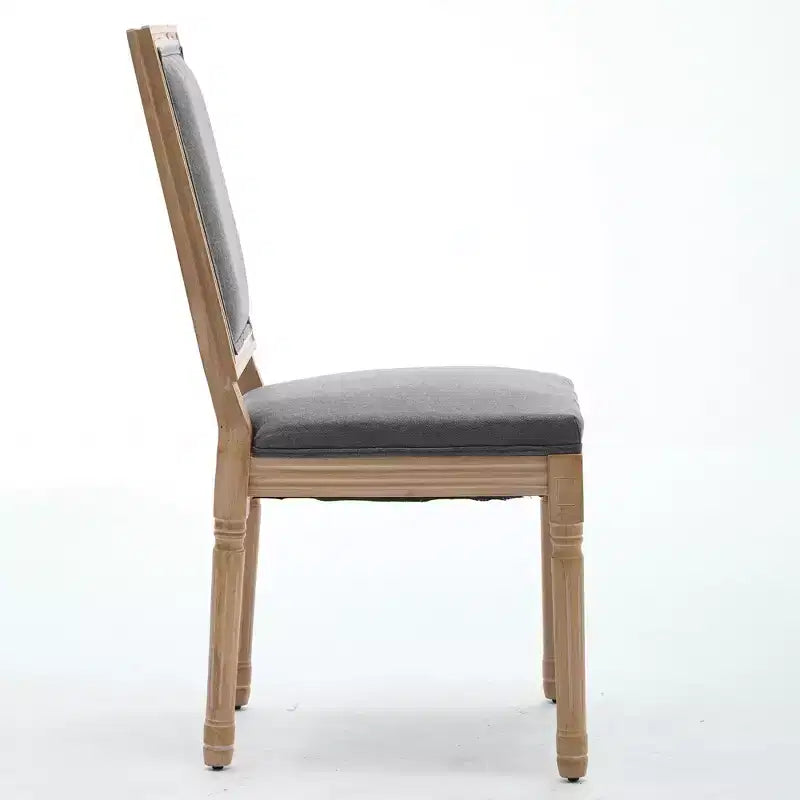 Lot de 2 chaises de salle à manger rembourrées à dossier carré Homy Casa avec cadre en bois massif
