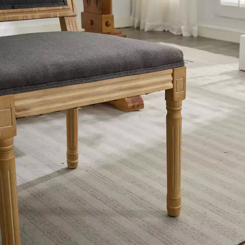 Lot de 2 chaises de salle à manger rembourrées à dossier carré Homy Casa avec cadre en bois massif