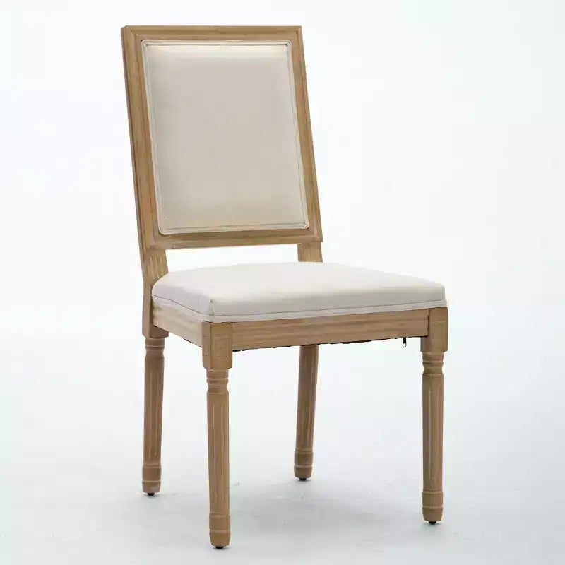 Lot de 2 chaises de salle à manger rembourrées à dossier carré Homy Casa avec cadre en bois massif