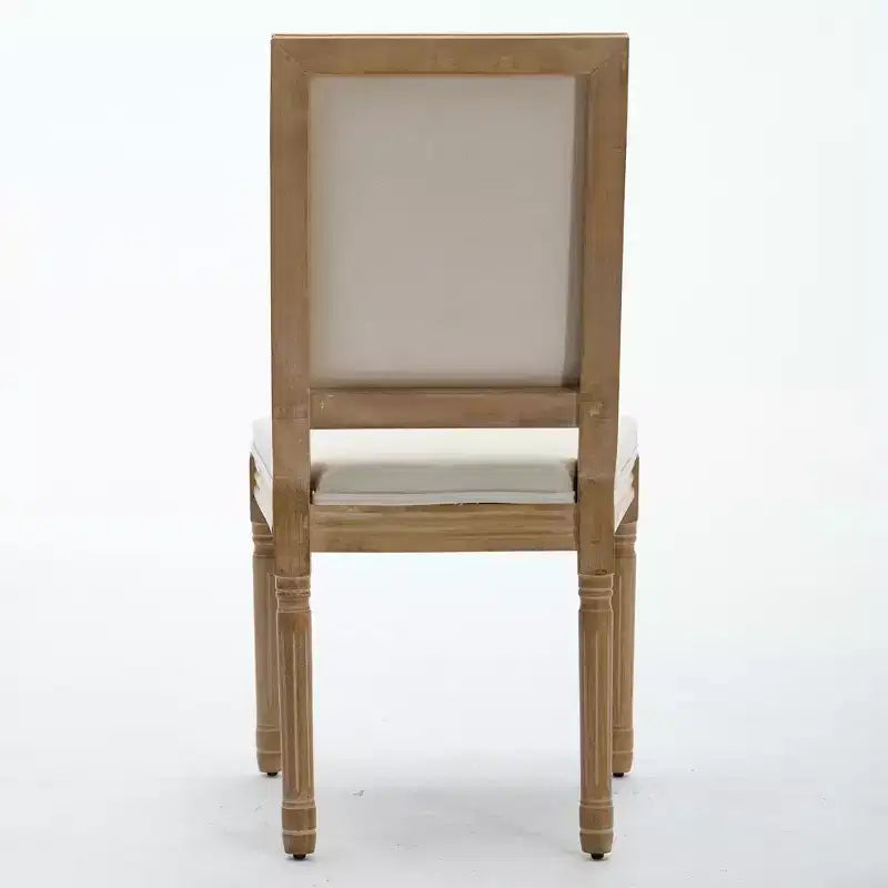 Lot de 2 chaises de salle à manger rembourrées à dossier carré Homy Casa avec cadre en bois massif