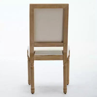 Lot de 2 chaises de salle à manger rembourrées à dossier carré Homy Casa avec cadre en bois massif