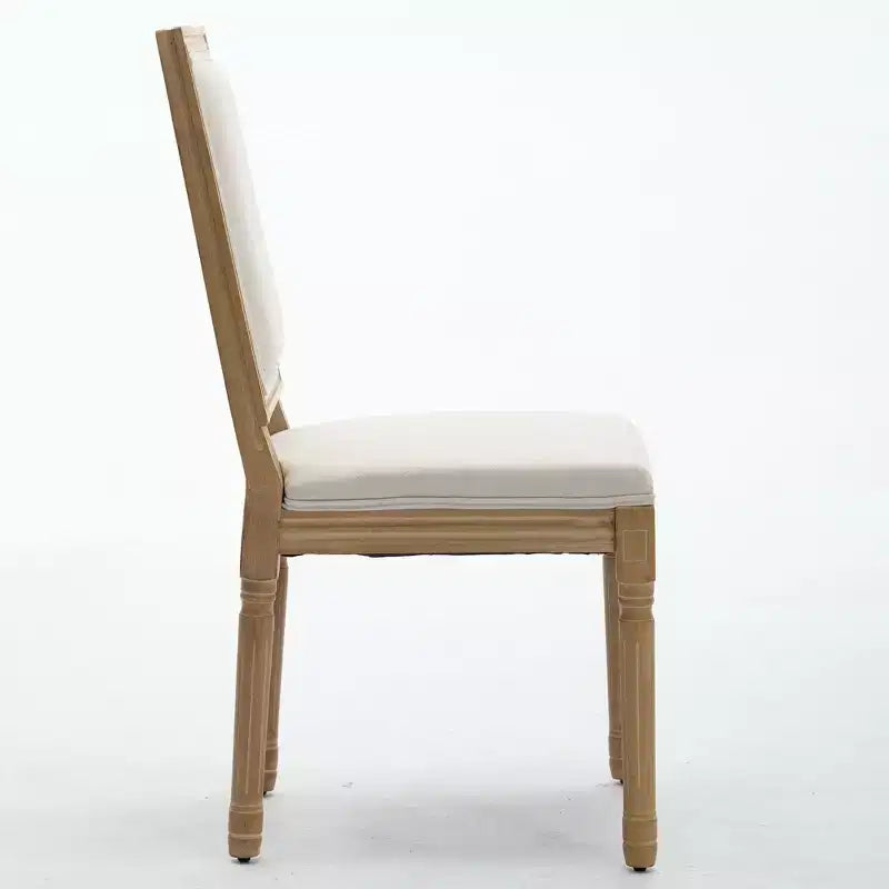 Lot de 2 chaises de salle à manger rembourrées à dossier carré Homy Casa avec cadre en bois massif