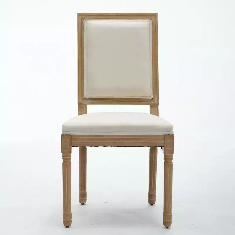 Lot de 2 chaises de salle à manger rembourrées à dossier carré Homy Casa avec cadre en bois massif