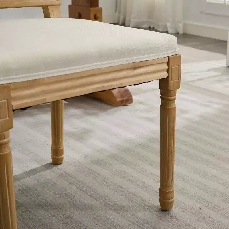 Lot de 2 chaises de salle à manger rembourrées à dossier carré Homy Casa avec cadre en bois massif