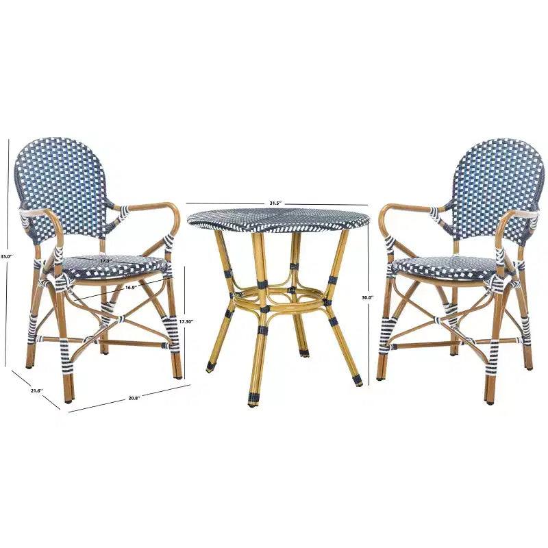 Ensemble de bistro 3 pièces Hooper - Intérieur/Extérieur - PAT9501 - Safavieh