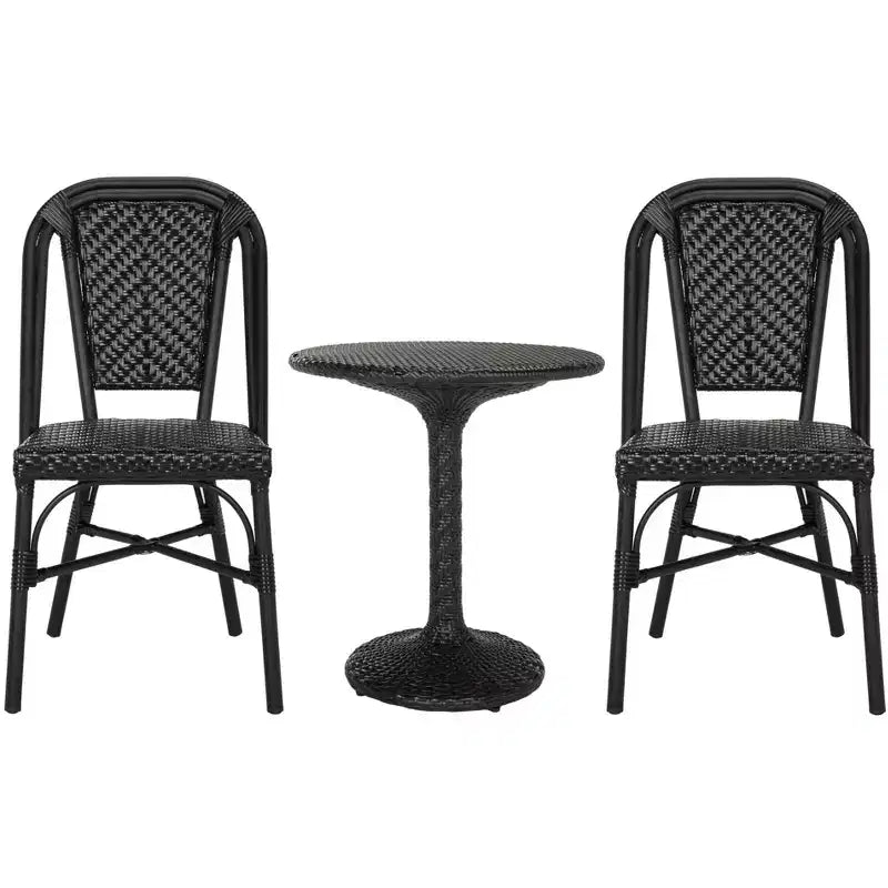 Ensemble de bistro 3 pièces Daria - Intérieur/extérieur - PAT9504 - Noir - Safavieh