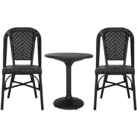 Ensemble de bistro 3 pièces Daria - Intérieur/extérieur - PAT9504 - Noir - Safavieh
