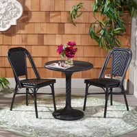 Ensemble de bistro 3 pièces Daria - Intérieur/extérieur - PAT9504 - Noir - Safavieh