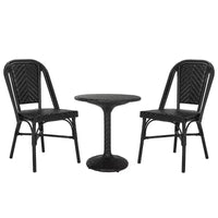 Ensemble de bistro 3 pièces Daria - Intérieur/extérieur - PAT9504 - Noir - Safavieh