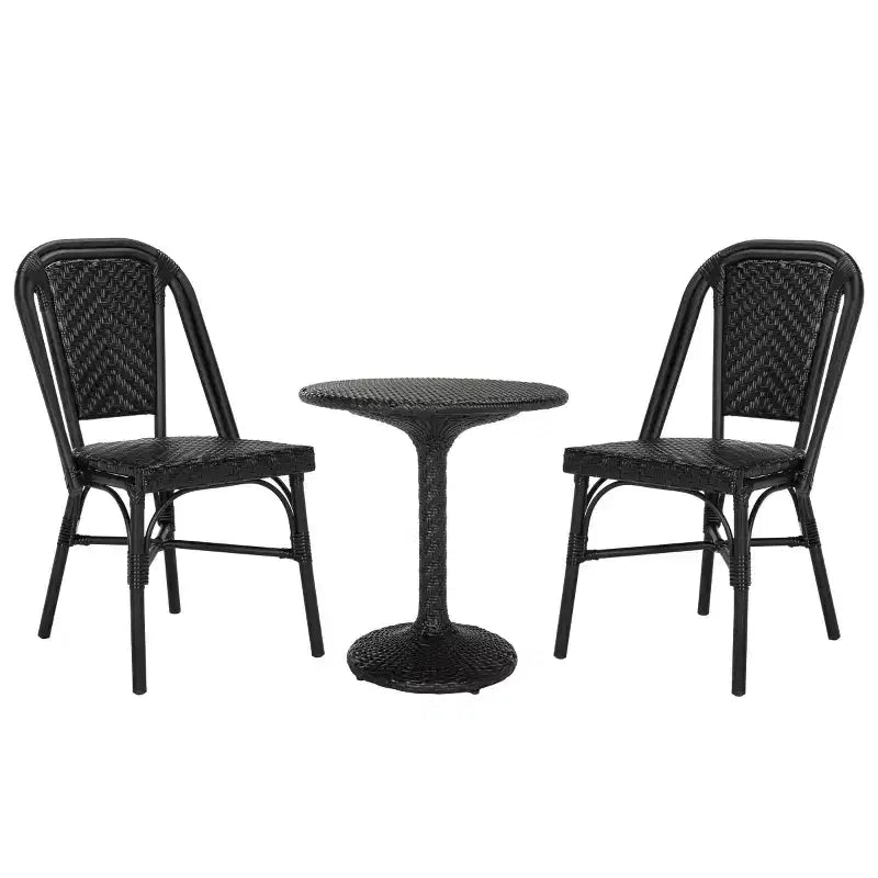 Ensemble de bistro 3 pièces Daria - Intérieur/extérieur - PAT9504 - Noir - Safavieh