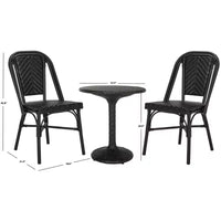 Ensemble de bistro 3 pièces Daria - Intérieur/extérieur - PAT9504 - Noir - Safavieh