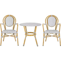 Ensemble de bistrot 3 pièces Rosen - Intérieur/extérieur - PAT9502 - Gris/Blanc - Safavieh