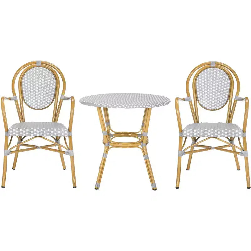 Ensemble de bistrot 3 pièces Rosen - Intérieur/extérieur - PAT9502 - Gris/Blanc - Safavieh