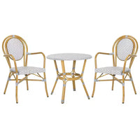 Ensemble de bistrot 3 pièces Rosen - Intérieur/extérieur - PAT9502 - Gris/Blanc - Safavieh