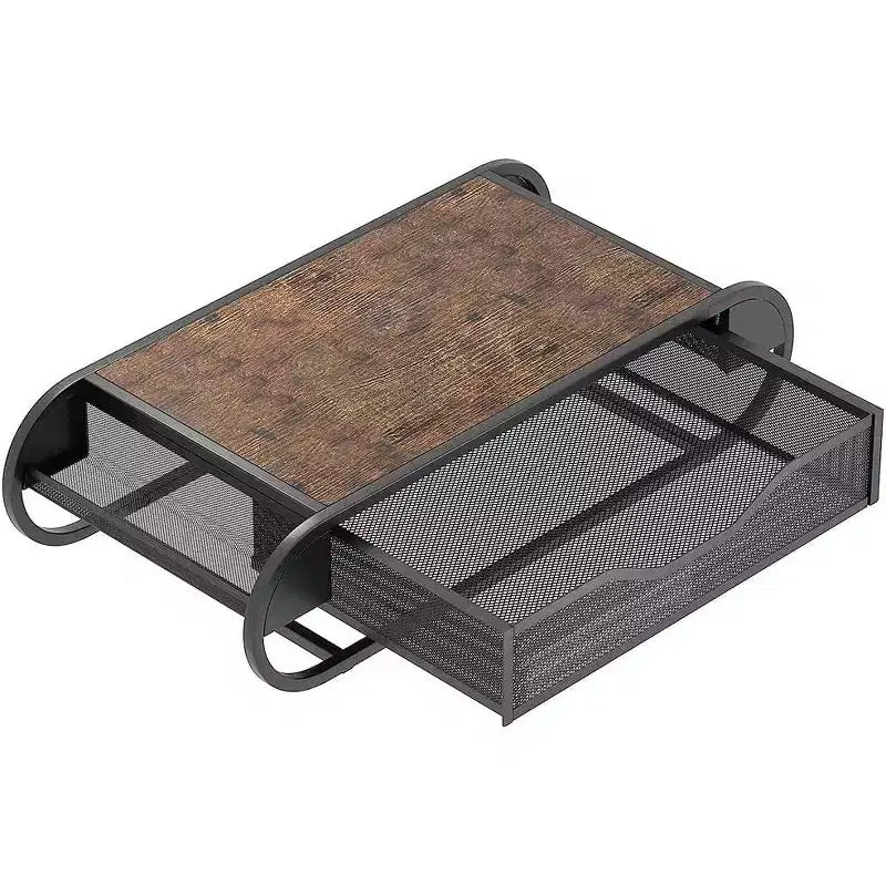 Porte-tiroir à dosettes de café, support de rangement en fer pour capsules de café, support de rangement de bureau, boîte de rangement de capsules type tiroir, support de rangement à café en métal et bois