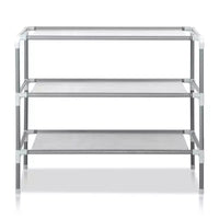 Étagère à chaussures simple à 3 niveaux en tissu non tissé gris