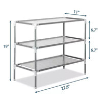 Étagère à chaussures simple à 3 niveaux en tissu non tissé gris