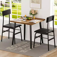 Petit ensemble table à manger pour 2, ensemble table de cuisine 3 pièces avec 2 chaises rembourrées, table de petit-déjeuner pour petit espace, salle à manger, appartement, restaurant