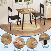Petit ensemble table à manger pour 2, ensemble table de cuisine 3 pièces avec 2 chaises rembourrées, table de petit-déjeuner pour petit espace, salle à manger, appartement, restaurant