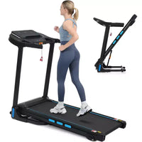 Whisen Tapis roulants pliables, équipement d'exercice à domicile avec inclinaison, capacité 350 LBS - Noir