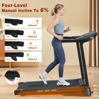Whisen Tapis roulants pliables, équipement d'exercice à domicile avec inclinaison, capacité 350 LBS - Noir