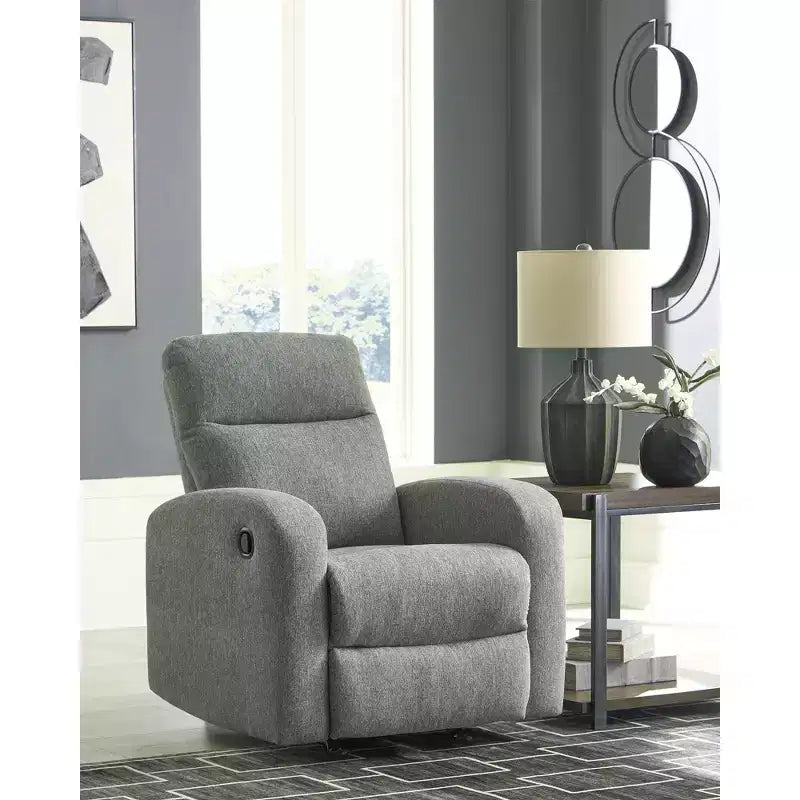 Signature Design by Ashley Carrigan Lane - Fauteuil inclinable à bascule, à tirette, gris argenté