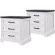 BALHAM TRADE-Tables de chevet lot de 2 avec station de recharge, 3 grands tiroirs, pour chambre à coucher ou salon
