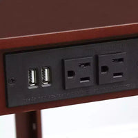 Table d'appoint étroite The Lakeside Collection avec station de recharge - Ports USB et prises -