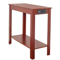 Table d'appoint étroite The Lakeside Collection avec station de recharge - Ports USB et prises -