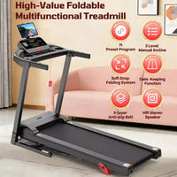 Tapis Roulant 3,5 CV en Destockage : Tapis Roulant Pliable 4-en-1 avec Inclinaison de 12%, Application et Haut-parleurs Bluetooth, Capacité de 150 kg, 71 Programmes, Utilisation Domicile/Bureau