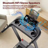 Tapis Roulant 3,5 CV en Destockage : Tapis Roulant Pliable 4-en-1 avec Inclinaison de 12%, Application et Haut-parleurs Bluetooth, Capacité de 150 kg, 71 Programmes, Utilisation Domicile/Bureau