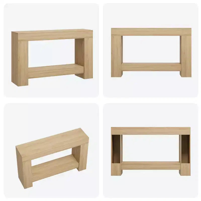 Table console style ferme 47 po, table d'entrée et console 2 niveaux avec rangement ouvert pour salon, couloir et décoration de hall