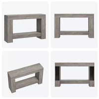 Table console style ferme 47 po, table d'entrée et console 2 niveaux avec rangement ouvert pour salon, couloir et décoration de hall