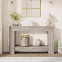 47 Farmhouse Console Table,2-Tier Entryway & Sofa Table with Open Storage for Living Room, Hallway & Foyer Decor
