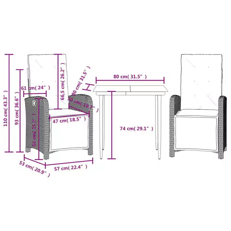 vidaXL Ensemble de salle à manger d'extérieur avec coussins - Élégant et confortable