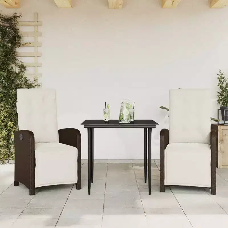 vidaXL Salon de jardin - Résine tressée, Coussins inclus