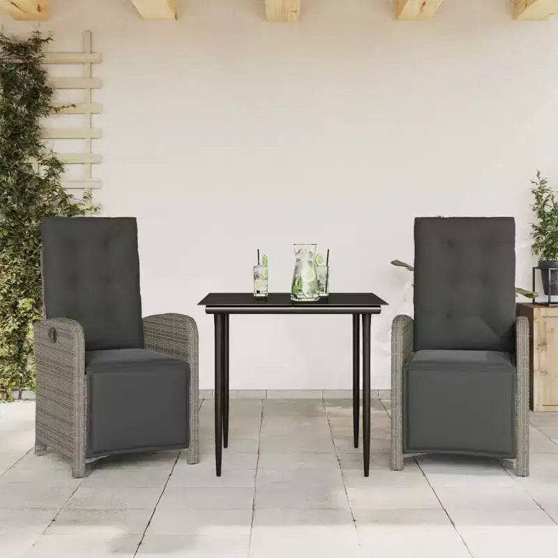 vidaXL Ensemble de salle à manger de jardin élégant avec coussins