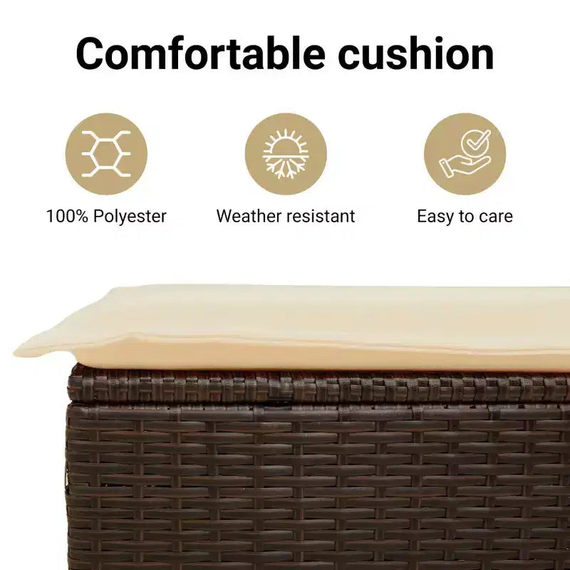 Ensemble de bistro 2 places en résine tressée avec coussins vidaXL - Mobilier de salle à manger d'extérieur moderne