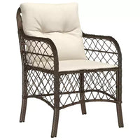 Ensemble de bistro 2 places en résine tressée avec coussins vidaXL - Mobilier de salle à manger d'extérieur moderne