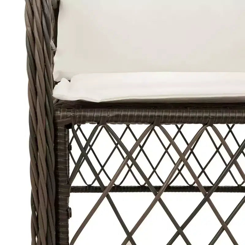 Ensemble de bistro 2 places en résine tressée avec coussins vidaXL - Mobilier de salle à manger d'extérieur moderne
